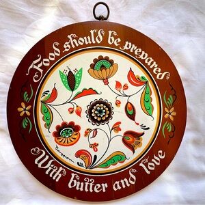 Vintage Berggren Swedish Wood Plaque